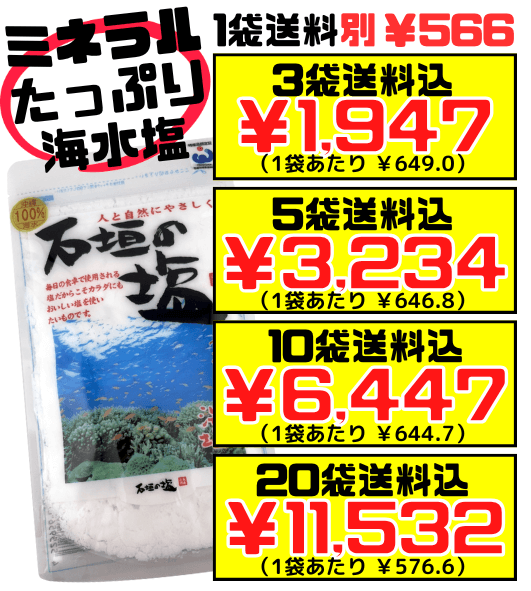 石垣の塩 158g スタンドパック 価格と商品紹介