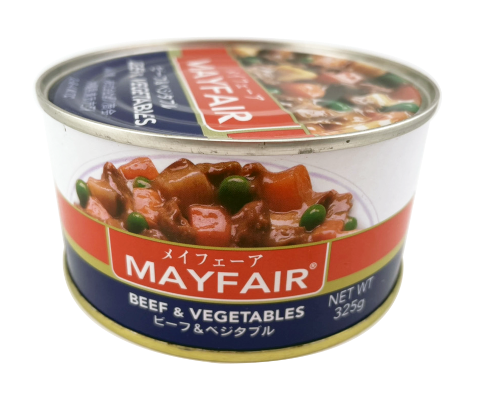 ビーフ & ベジタブル ストゥ缶 325g メイフェーア 商品画像(正面)