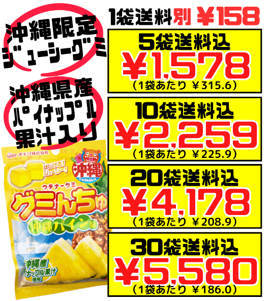 グミんちゅ 沖縄パイン味 40g オキコ 価格と商品紹介