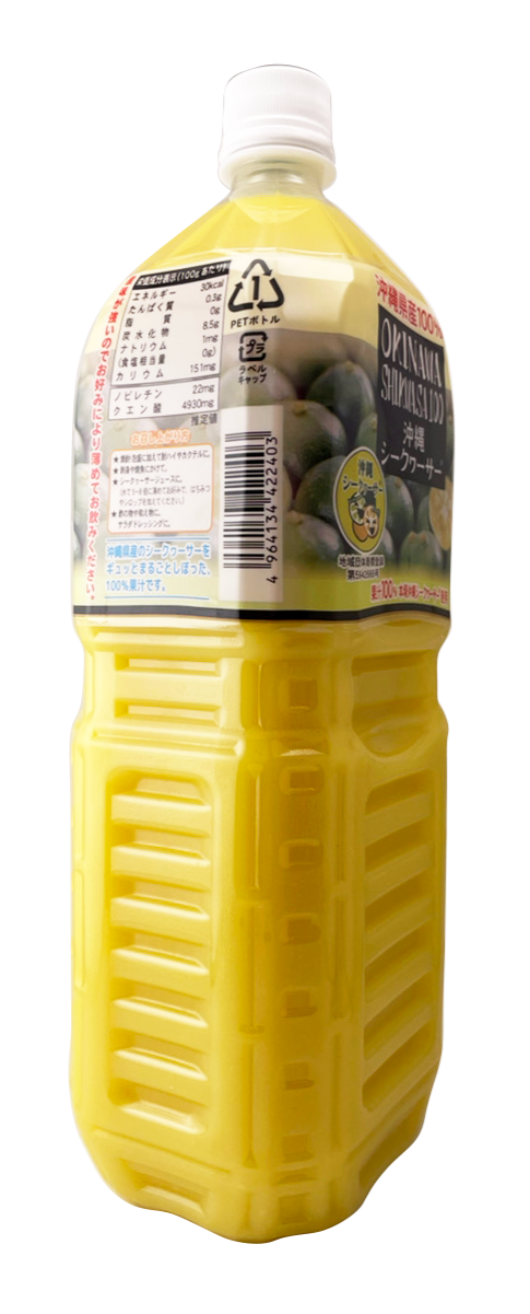シークワーサー 100% ジュース 2L オキハム 商品画像(側面・栄養成分表示等)