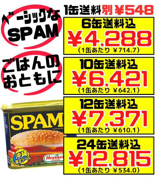 スパム レギュラー 340g 沖縄ホーメル Hormel SPAM　いちばんベーシックなスパム ポークランチョンミート セット商品はすべて送料込