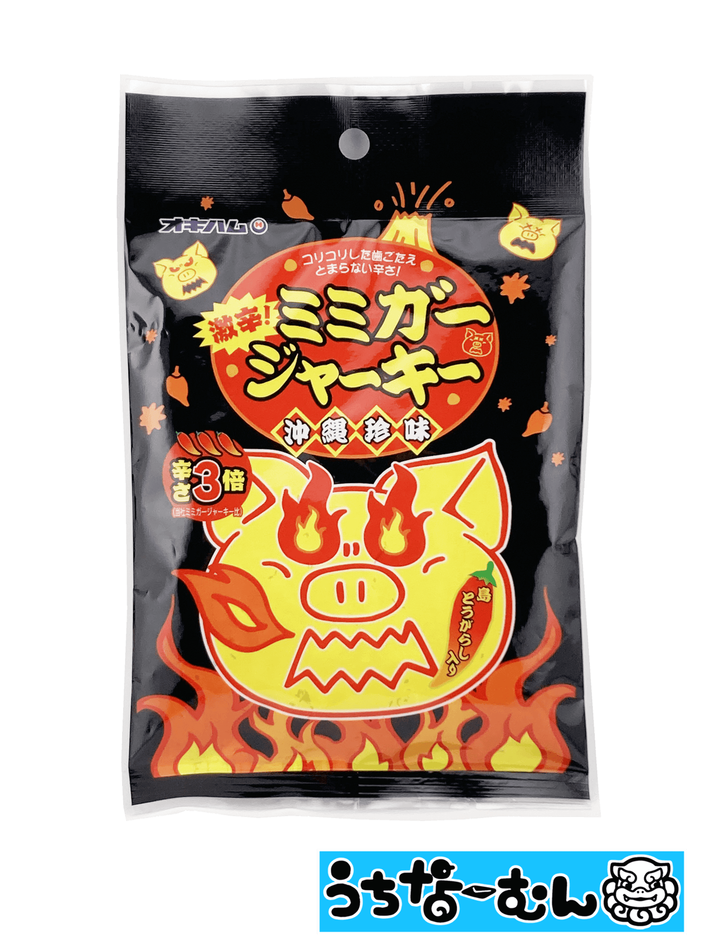 オキハム 激辛!ミミガージャーキー 23g 10P +うちなーむんシール