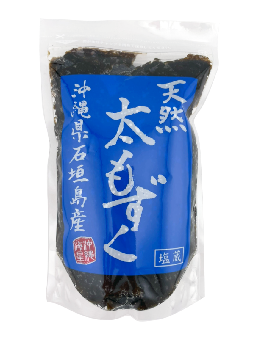 沖縄県石垣島産 塩蔵 天然太もずく 500g 沖縄海星物産 商品画像(正面)
