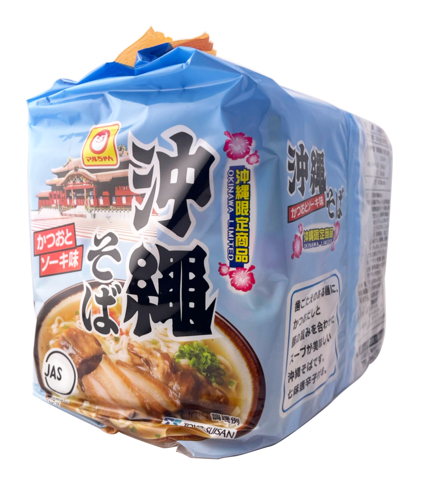 沖縄限定 沖縄そば 袋麺 5食パック マルちゃん(東洋水産) 商品画像(側面)