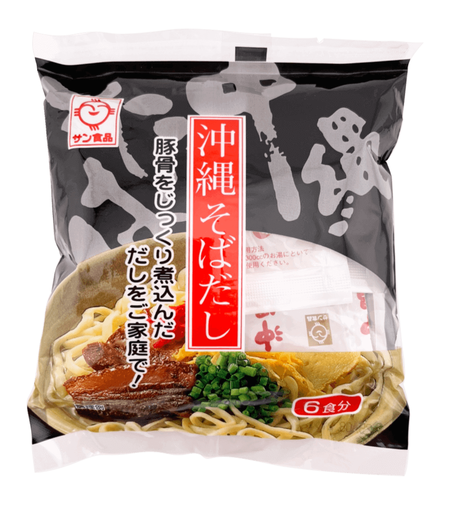 沖縄そばだし (黒) とんこつ味 6食分 サン食品 商品画像(表)