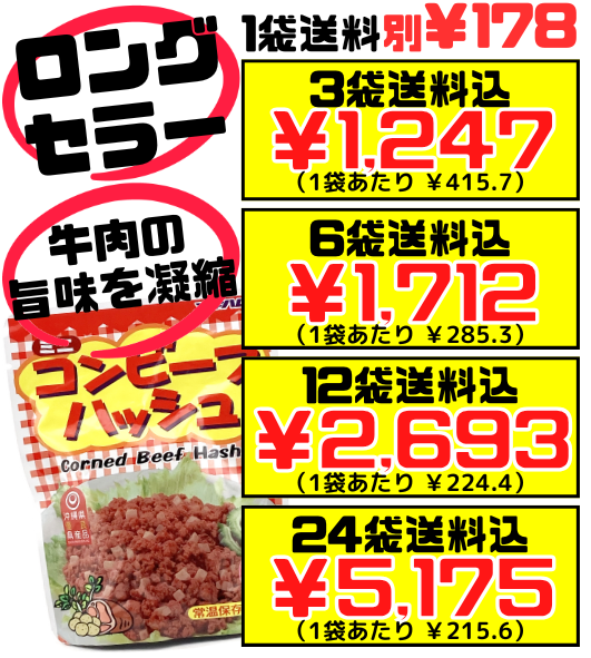 ミニ コンビーフハッシュ 65g オキハム 価格と商品紹介