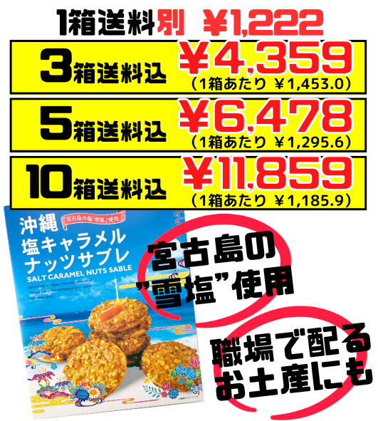 沖縄 塩キャラメルナッツサブレ(大・20枚入) 南風堂 価格と商品紹介