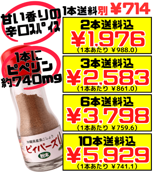 沖縄県産 島こしょう ピィパーズ 粉末 20g 大城海産 価格と商品紹介