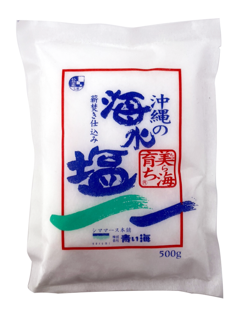 沖縄の海水塩 美ら海育ち 500g 商品画像（正面）