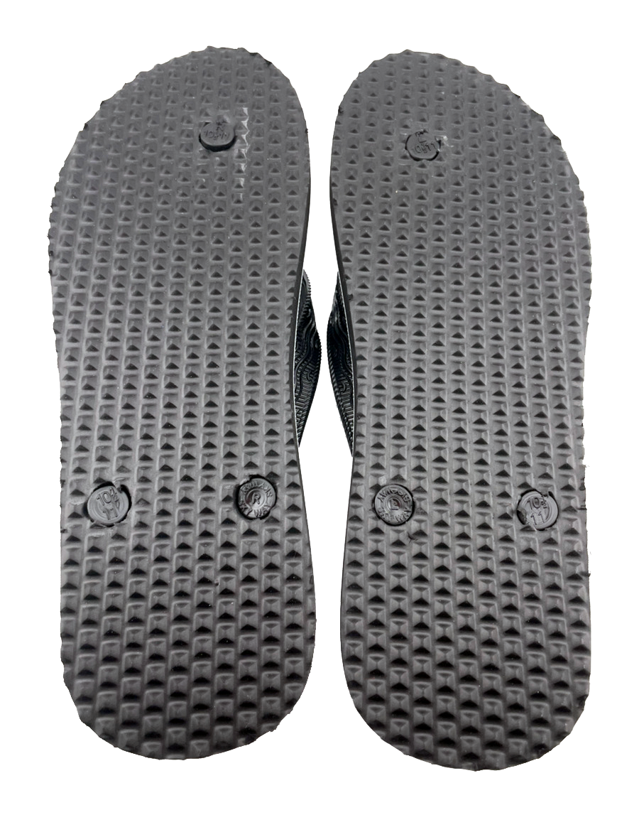 元祖 島ぞうり (白×黒) 沖縄月星 商品画像（底面）