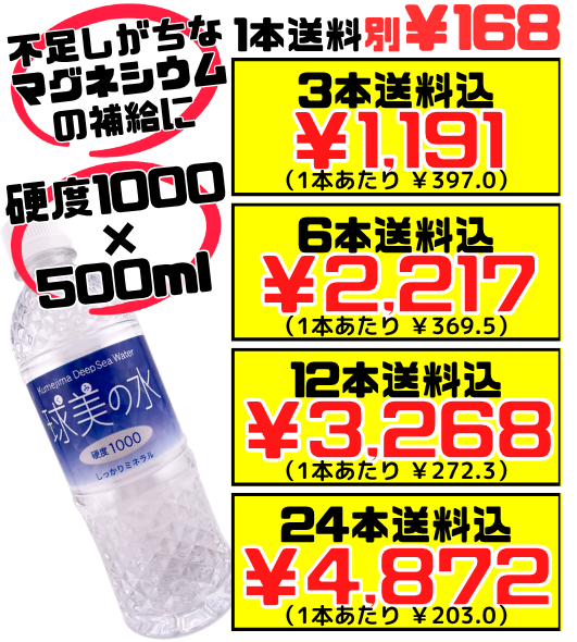 球美の水 硬度1000 500ml 久米島海洋深層水開発 価格と商品紹介