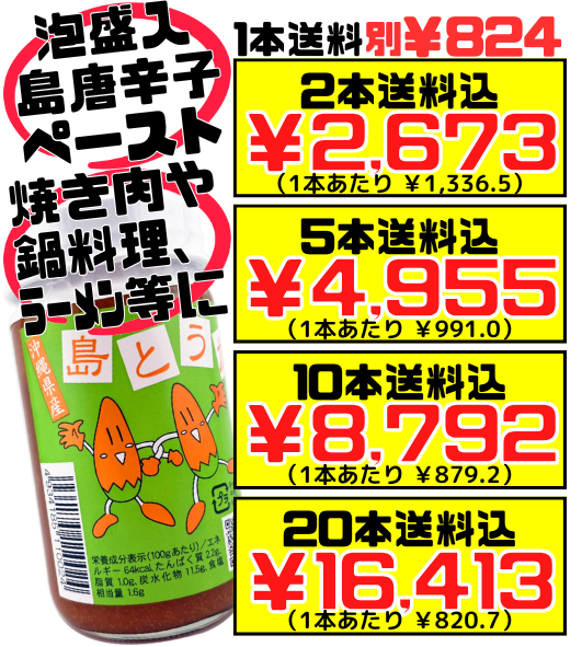 島とうがらし 練りタイプ (100g) 大城海産 価格と商品紹介