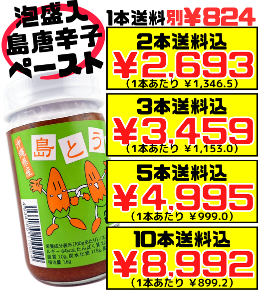 島とうがらし 練りタイプ (100g) 大城海産 価格と商品紹介