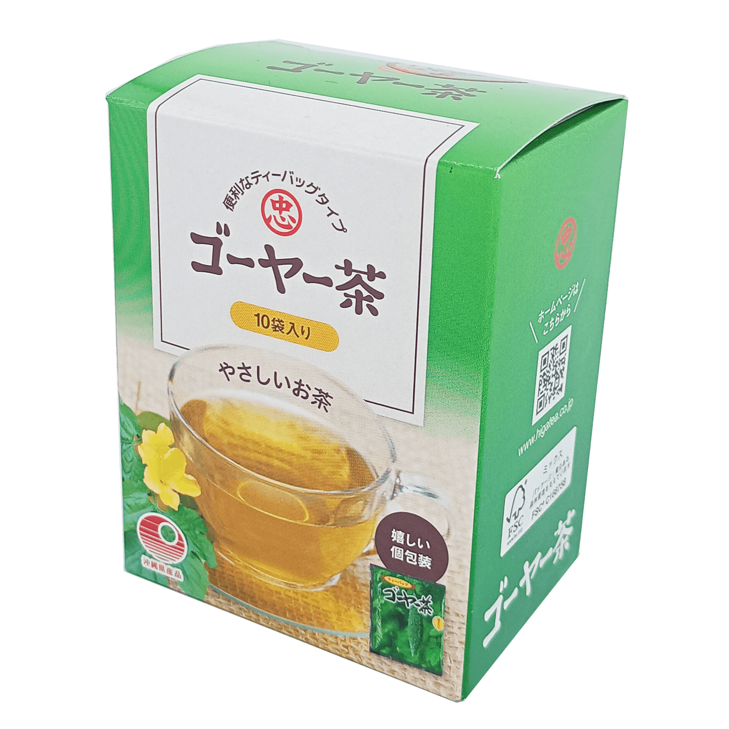 ゴーヤー茶 ティーバッグ 1g×10個入 (小箱) 比嘉製茶 商品画像（側面1）