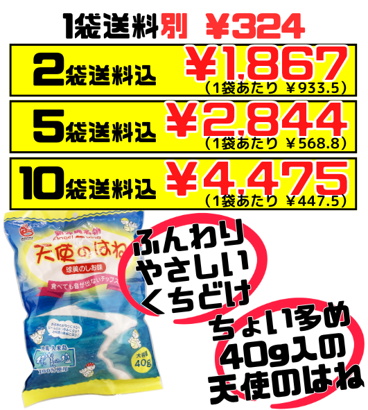 天使のはね 球美のしお味 40g  丸吉塩せんべい 価格と商品紹介