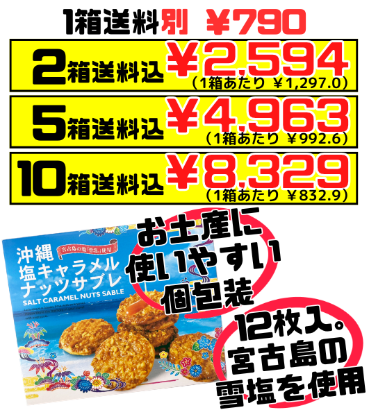 沖縄 塩キャラメルナッツサブレ(小・12枚入) 南風堂 価格と商品紹介