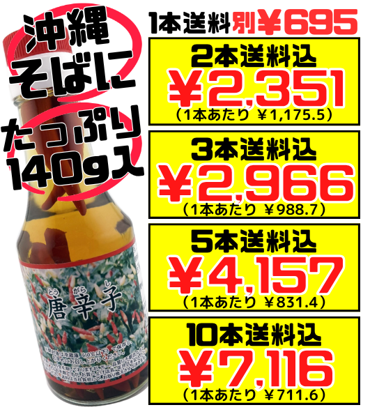 唐辛子（コーレーグース）140g 比嘉製茶 価格と商品紹介