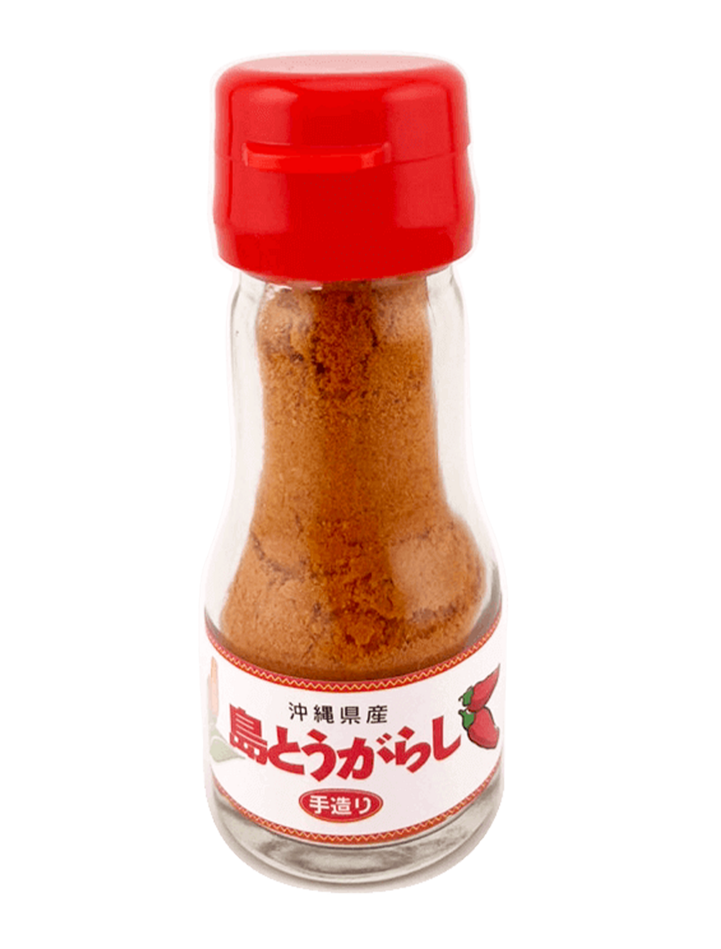 島とうがらし 粉末タイプ (18g) 大城海産 沖縄そばとコーレーグース（正面）