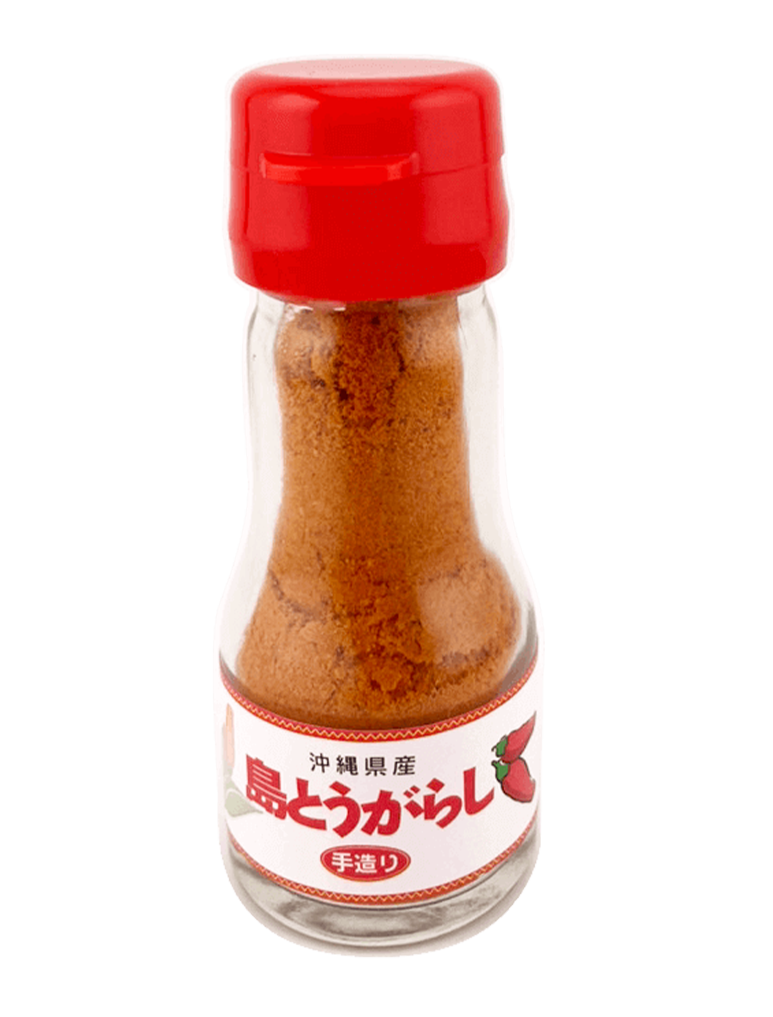 島とうがらし 粉末タイプ (18g) 大城海産 沖縄そばとコーレーグース（正面）