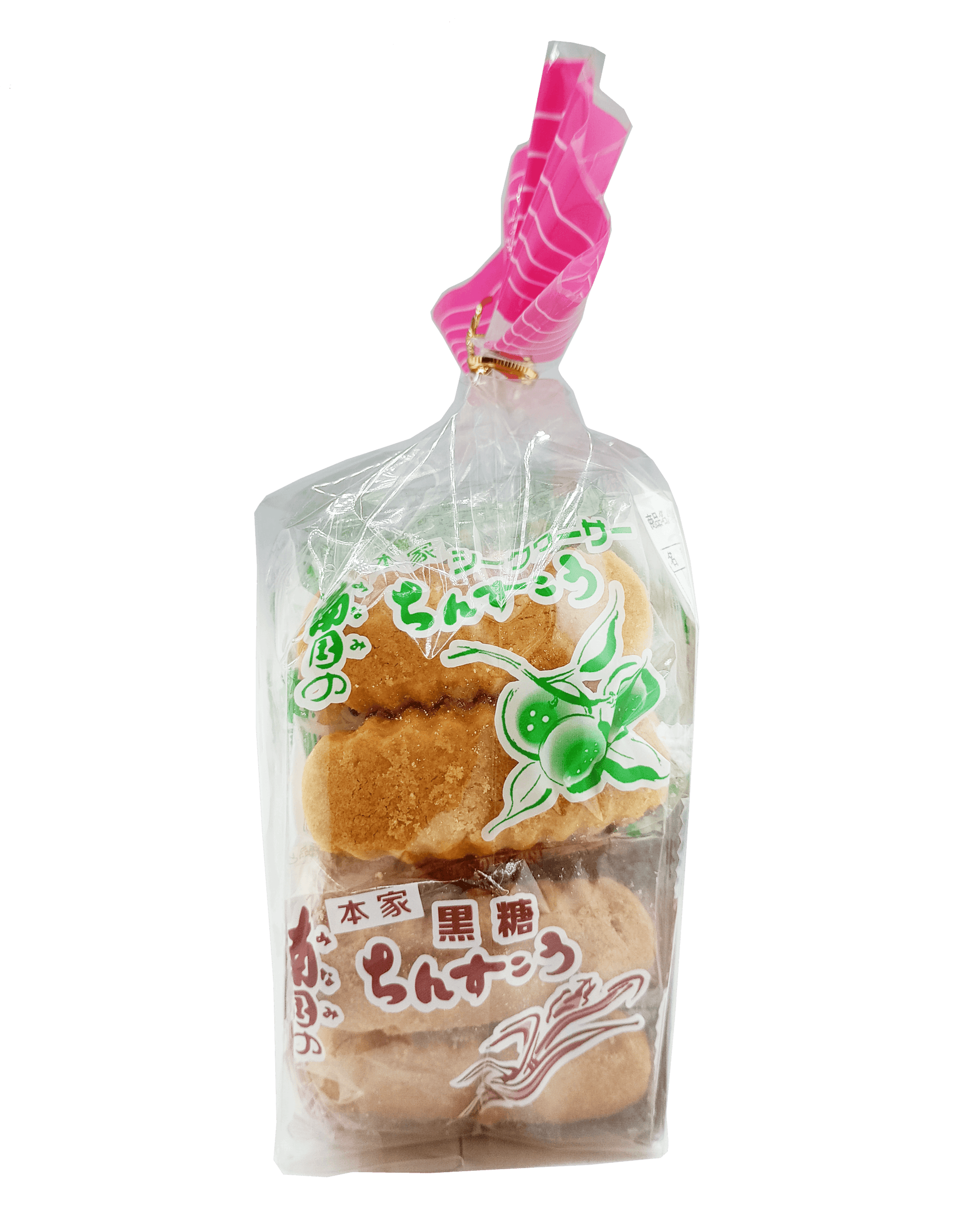 ちんすこう 4種入り(1)（塩・黒糖・シークヮーサー・ゴーヤー） 2個 × 18袋入パック 商品画像（側面）シークヮーサー味、黒糖味