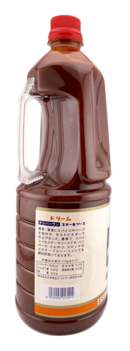 業務用 ドリーム No.1 ステーキソース 2030g 木戸食品 商品画像（側面・商品説明、栄養成分表示等）