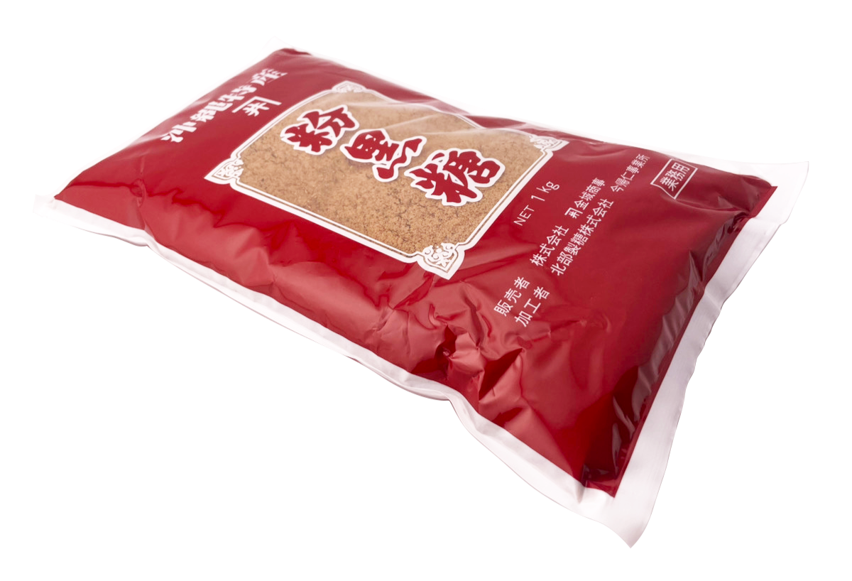 業務用 粉黒糖 (黒砂糖) 1kg 金城商事 商品画像（側面）