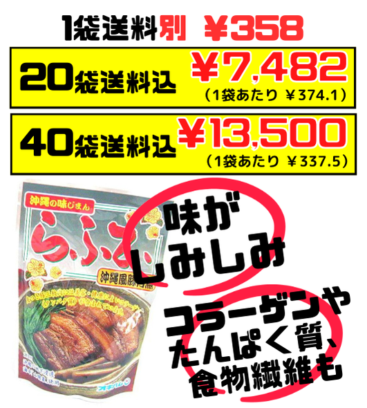らふてぃ (沖縄風豚角煮・ごぼう入り) 165g オキハム 価格と商品紹介