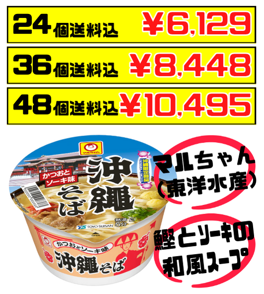 沖縄そば カップ麺 マルちゃん(東洋水産) 価格と商品紹介