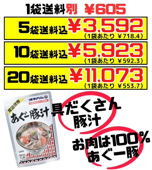 あぐー豚汁 350g オキハム 価格と商品紹介