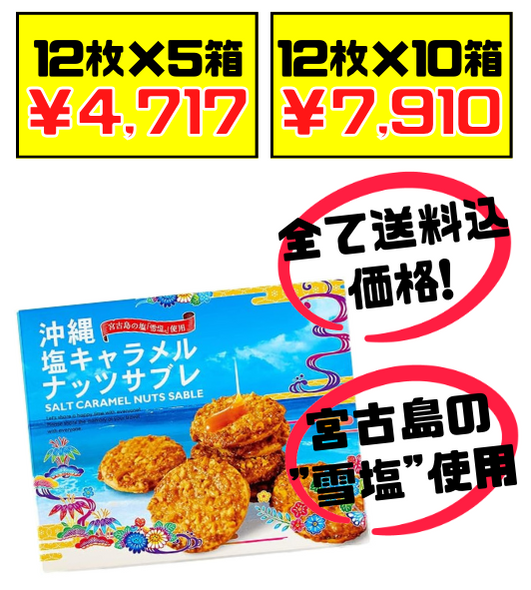 沖縄 塩キャラメルナッツサブレ(小・12枚入) 南風堂 価格と商品紹介