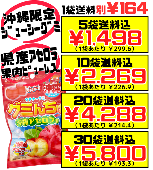 グミんちゅ 沖縄アセロラ味 40g オキコ 価格と商品紹介