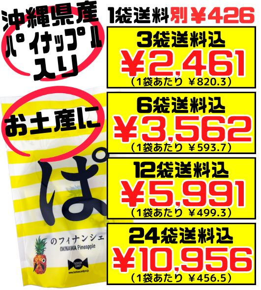 ぱのフィナンシェ 3個入 小袋 ファッションキャンディ 価格と商品紹介