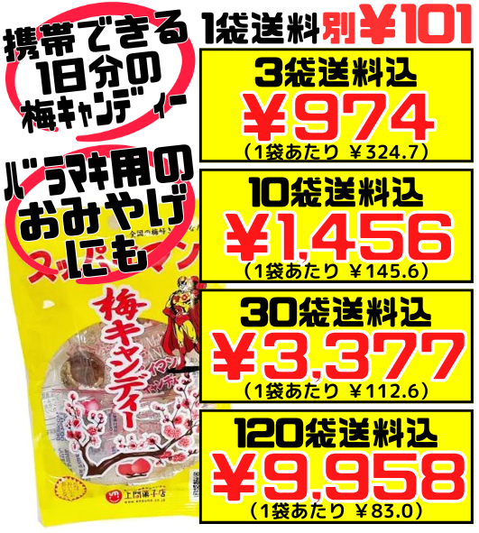 スッパイマン 梅キャンディー 4個入り 上間菓子店 価格と商品紹介