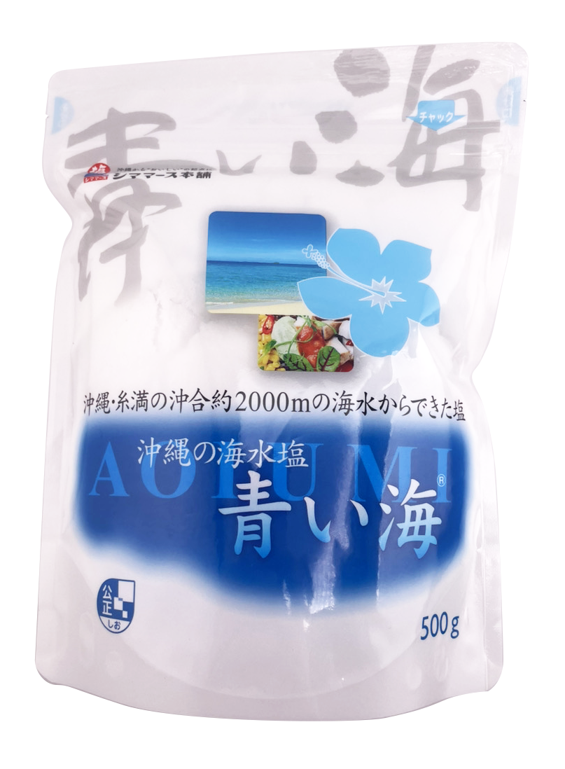 沖縄の海水塩 青い海 500g 商品画像（正面）