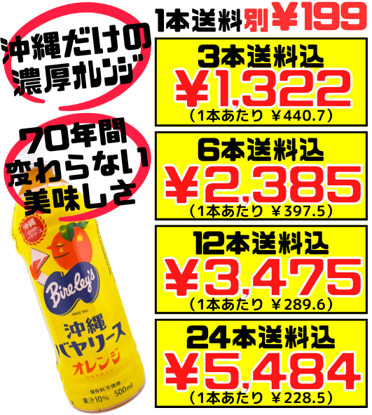 沖縄 バヤリース オレンジ 500ml 価格と商品紹介