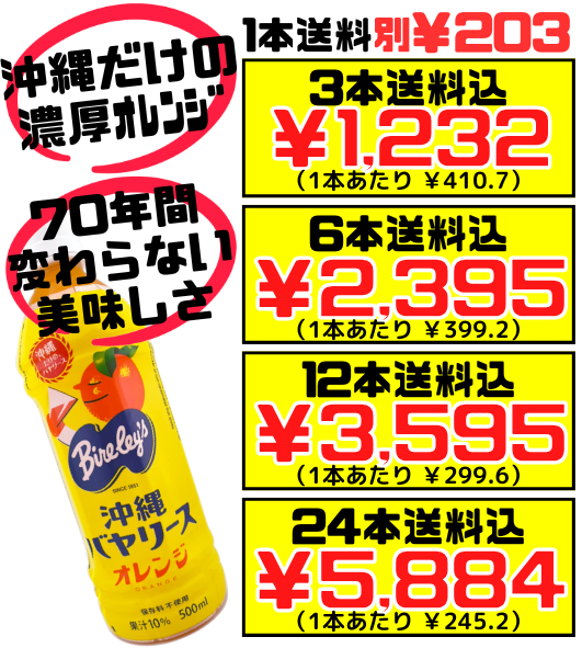沖縄 バヤリース オレンジ 500ml 価格と商品紹介