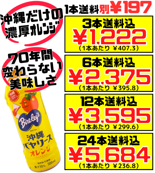 沖縄 バヤリース オレンジ 500ml 価格と商品紹介