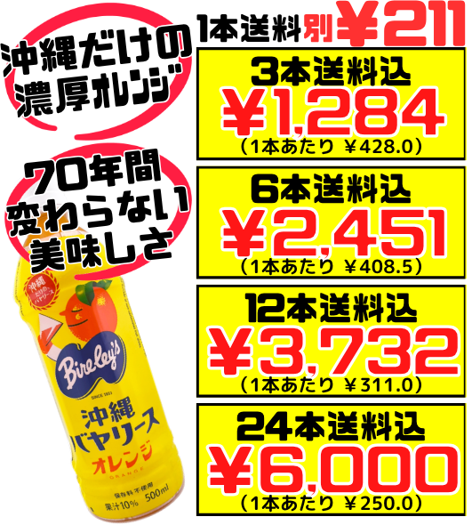 沖縄 バヤリース オレンジ 500ml 価格と商品紹介