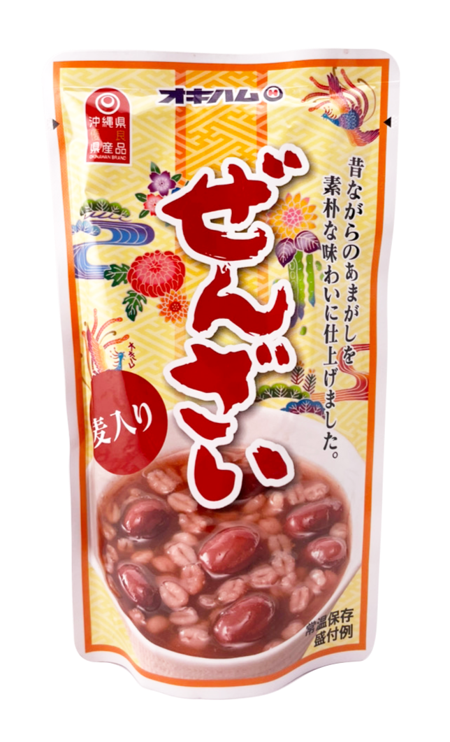 麦入りぜんざい 1人前 180g 3袋で送料込 オキハム 国産金時豆