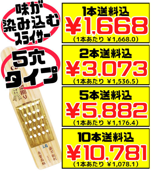 にんじんしりしり器 5穴タイプ 価格と商品紹介