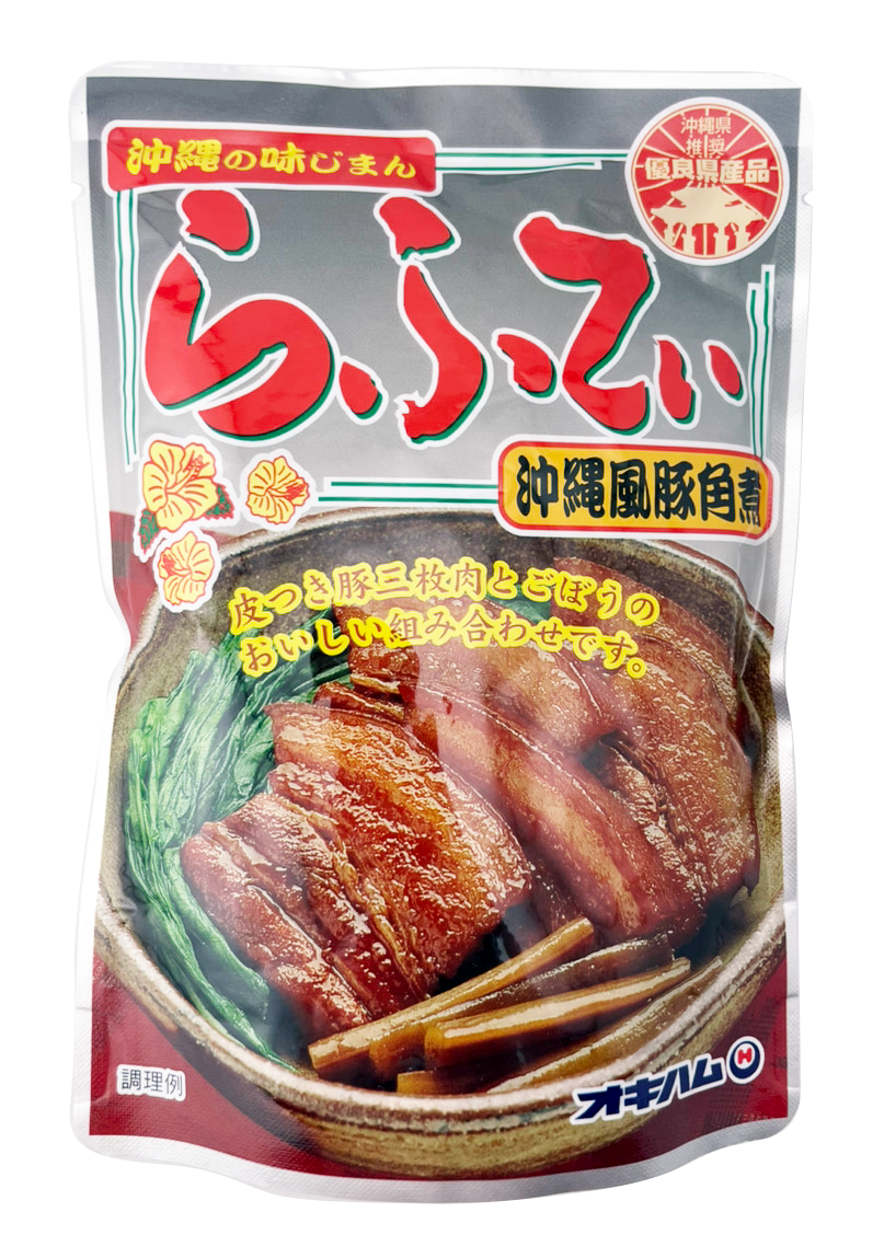 らふてぃ (沖縄風豚角煮・ごぼう入り) 165g オキハム 商品画像（正面）
