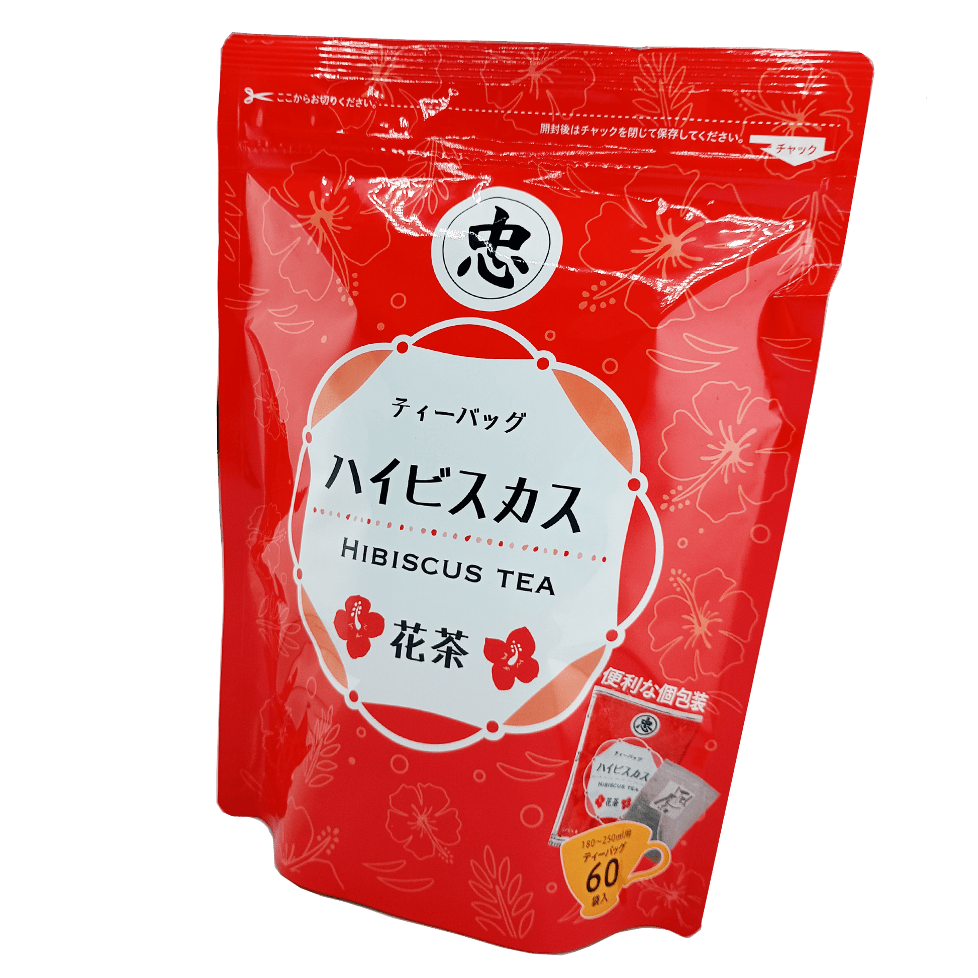 ハイビスカス茶 ティーバッグ 1g×60個入 (大袋) 比嘉製茶 商品画像（斜め）
