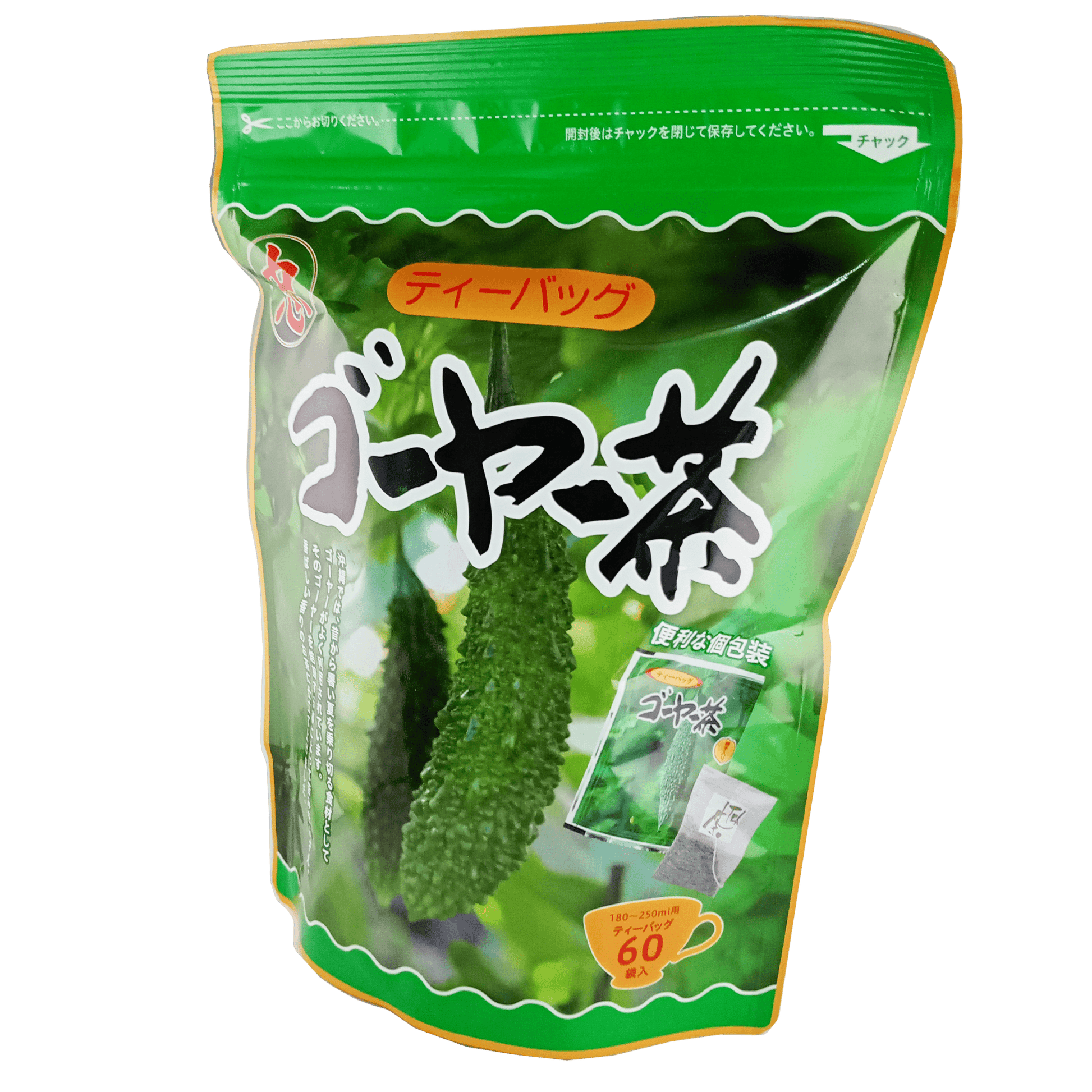 ゴーヤー茶 ティーバッグ 1g×60個入 (小箱) 比嘉製茶 商品画像（側面1）