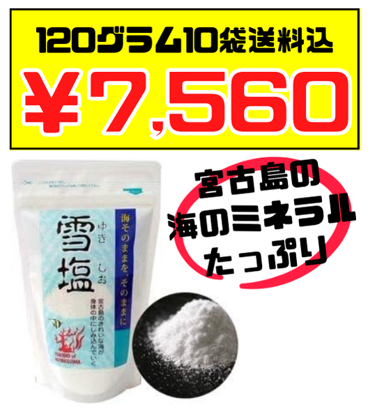 宮古島の雪塩 パウダータイプ 120g × 10袋 価格と商品紹介