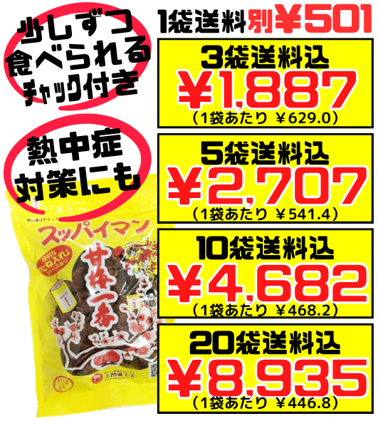 スッパイマン 甘梅一番 65g 上間菓子店 価格と商品紹介