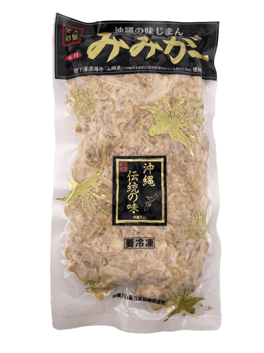 税・送料込！味付みみがー スライス 冷凍・業務用 450g オキハム コリコリ食感のミミガー（豚の耳皮） おつまみ・おかずに – 創業74年 沖縄食材卸・販売  うちなーむん ミヤギミート（セット品は全品送料込）