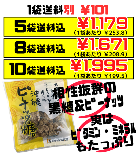 沖縄ピーナッツ糖 70g 金城黒糖 価格と商品紹介