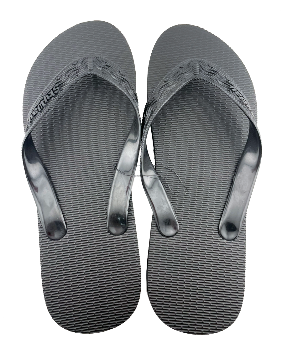 元祖 島ぞうり (黒×黒) 沖縄月星 商品画像（正面）