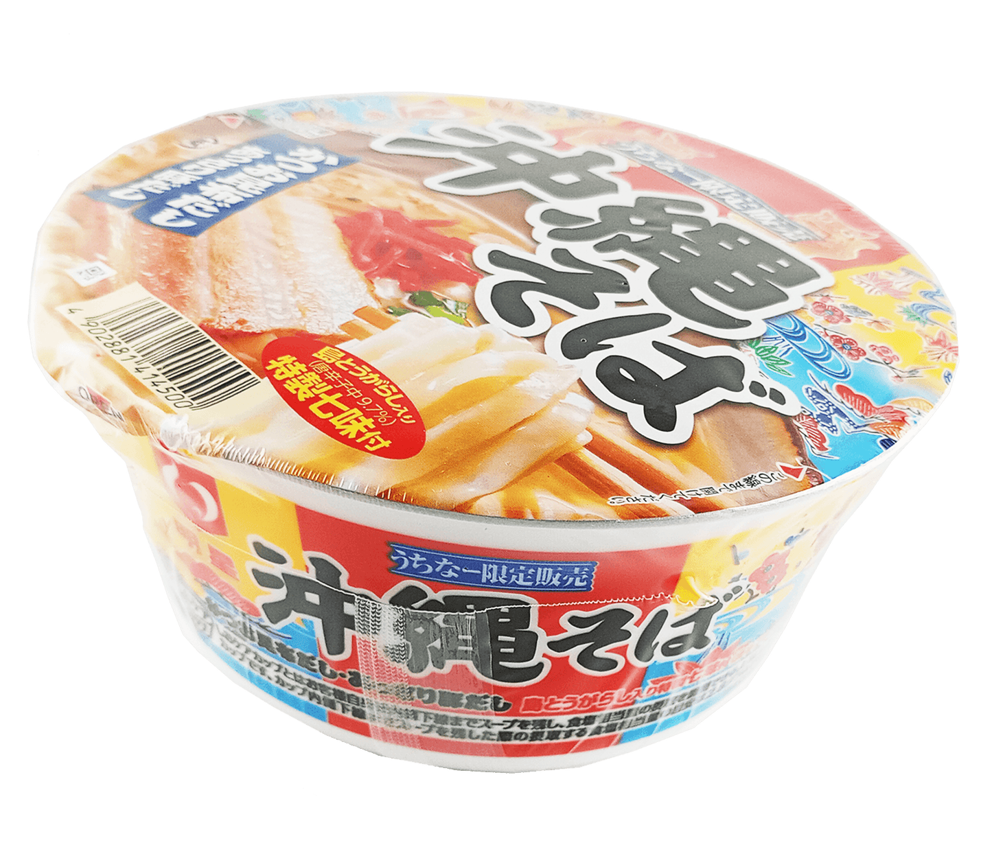 沖縄限定 沖縄そば カップ麺 明星食品 商品画像（側面）