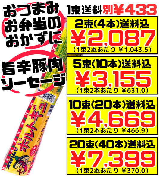 ポルトギューソーセージ 80g×2本 オキハム 価格と商品紹介